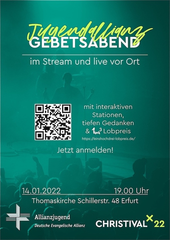 werbung gebetsabend mit anmeldung